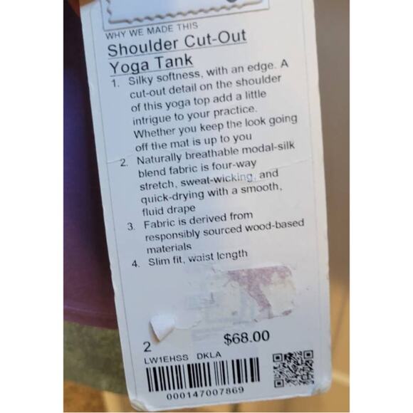 Lululemon Tank Top Womens Size 2 Yoga Pilates Workout Active Shirt Athletic NWT - Picture 8 of 8